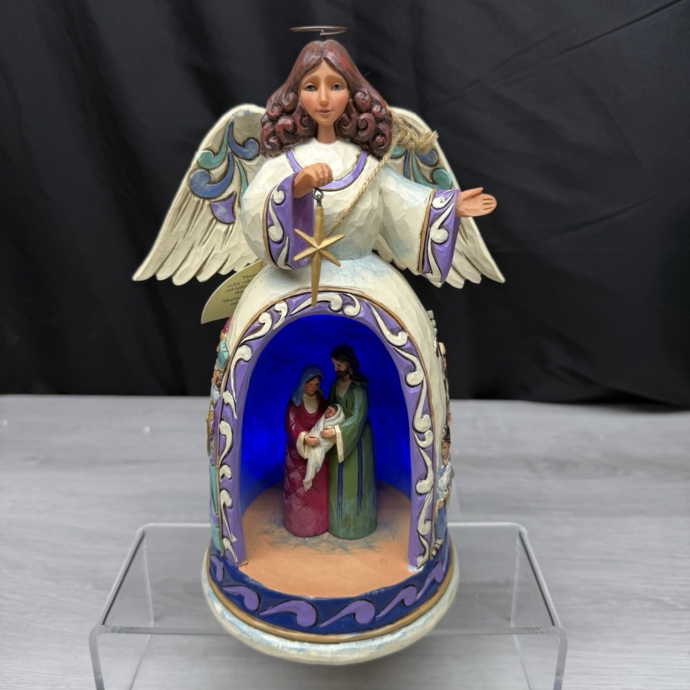 Jim Shore Christmas Nativity Angel Diorama w/Lighted Holy Family Scene 4037600